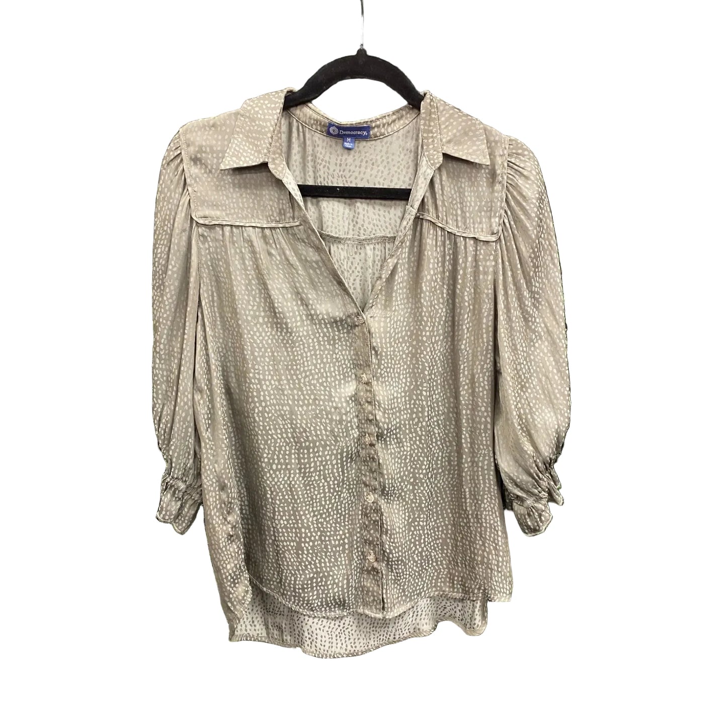 Top Long Sleeve By Democracy In Grey, Size: M