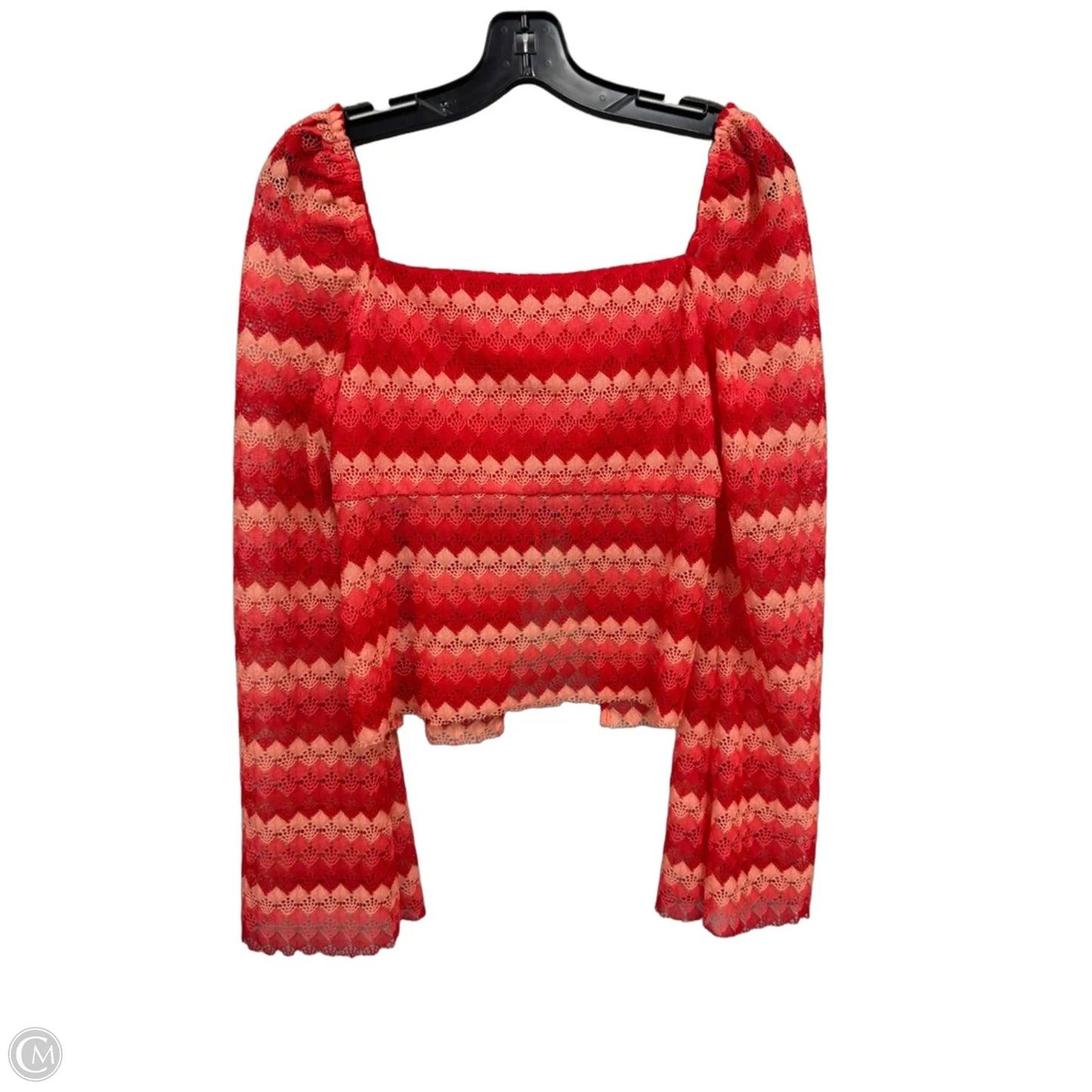 Top Long Sleeve By Chelsea And Violet In Orange & Pink, Size: L