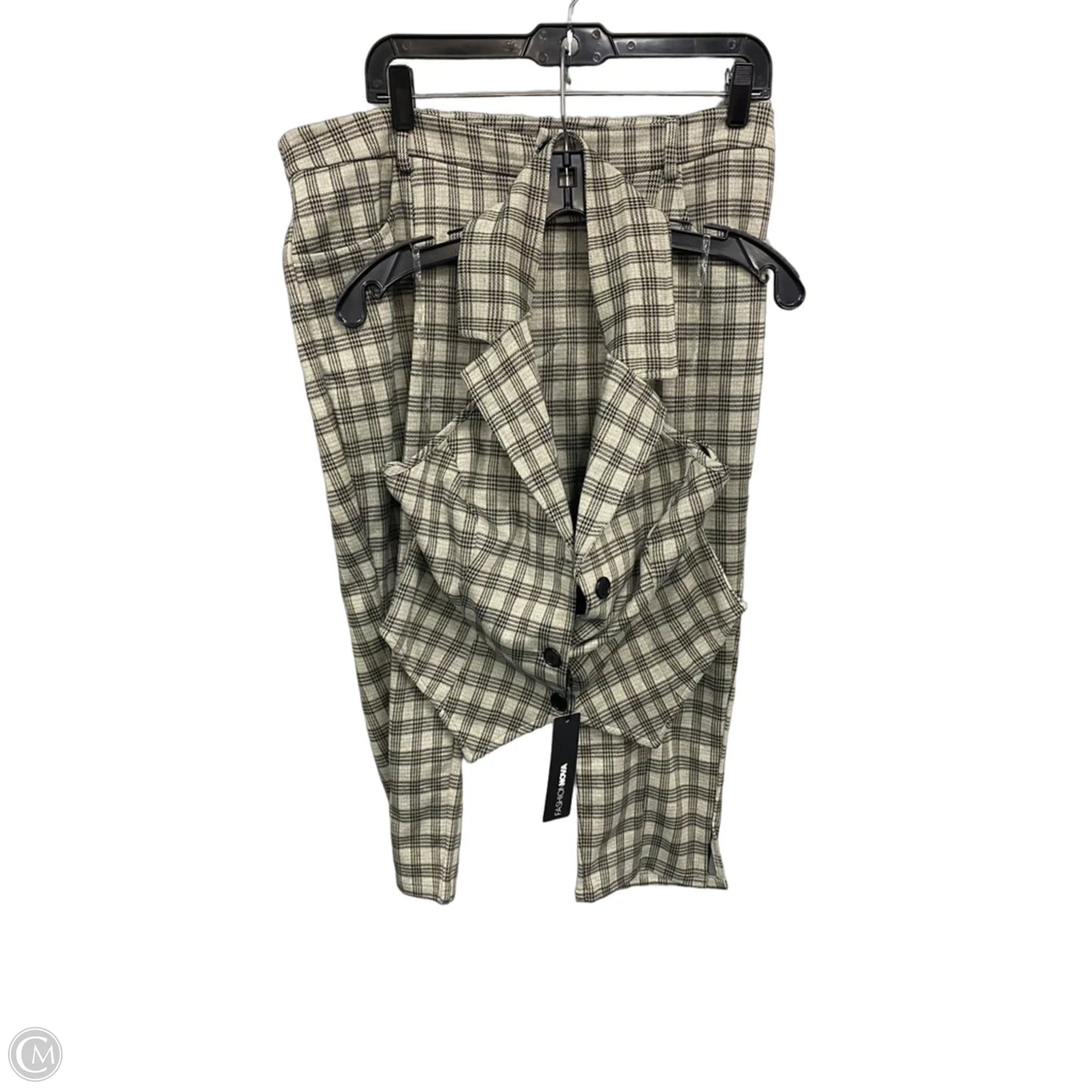 Pants Set 2pc By Fashion Nova In Plaid Pattern, Size: Xl