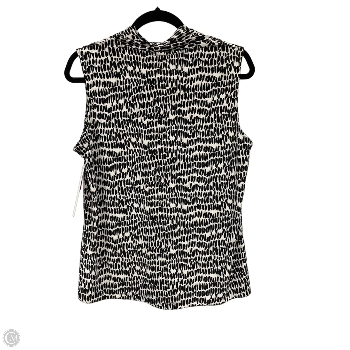 Top Sleeveless By Anne Klein In Black & White, Size: L