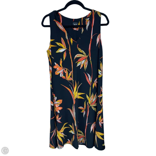 Dress Casual Midi By Clothes Mentor In Black & Orange, Size: 10