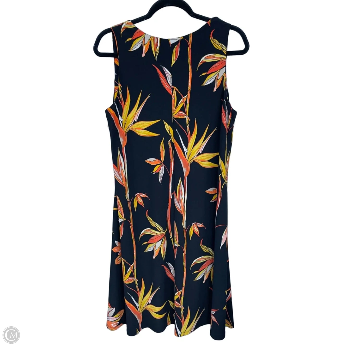 Dress Casual Midi By Clothes Mentor In Black & Orange, Size: 10
