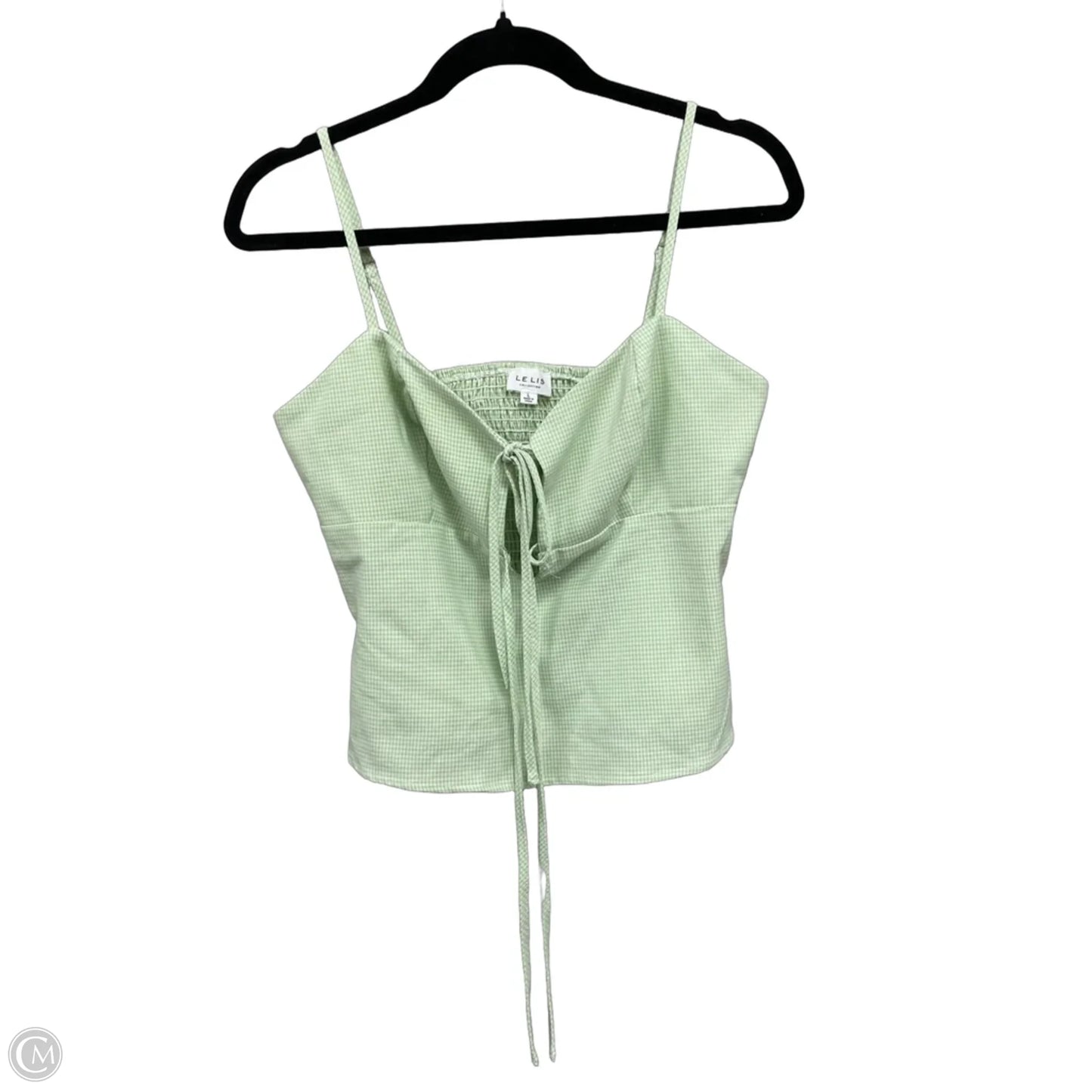 Top Sleeveless By Le Lis In Green & Yellow, Size: L