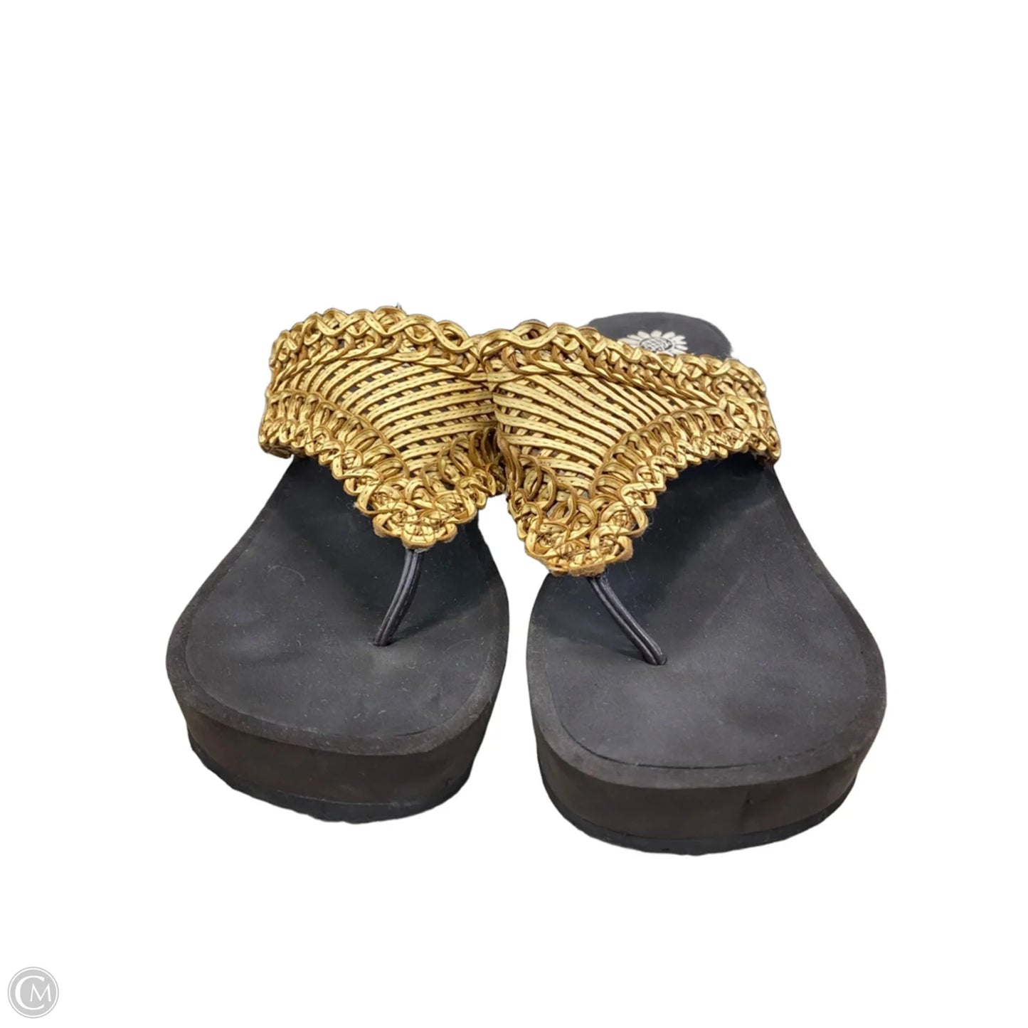 Sandals Heels Platform By Yellow Box In Brown & Yellow, Size: 10