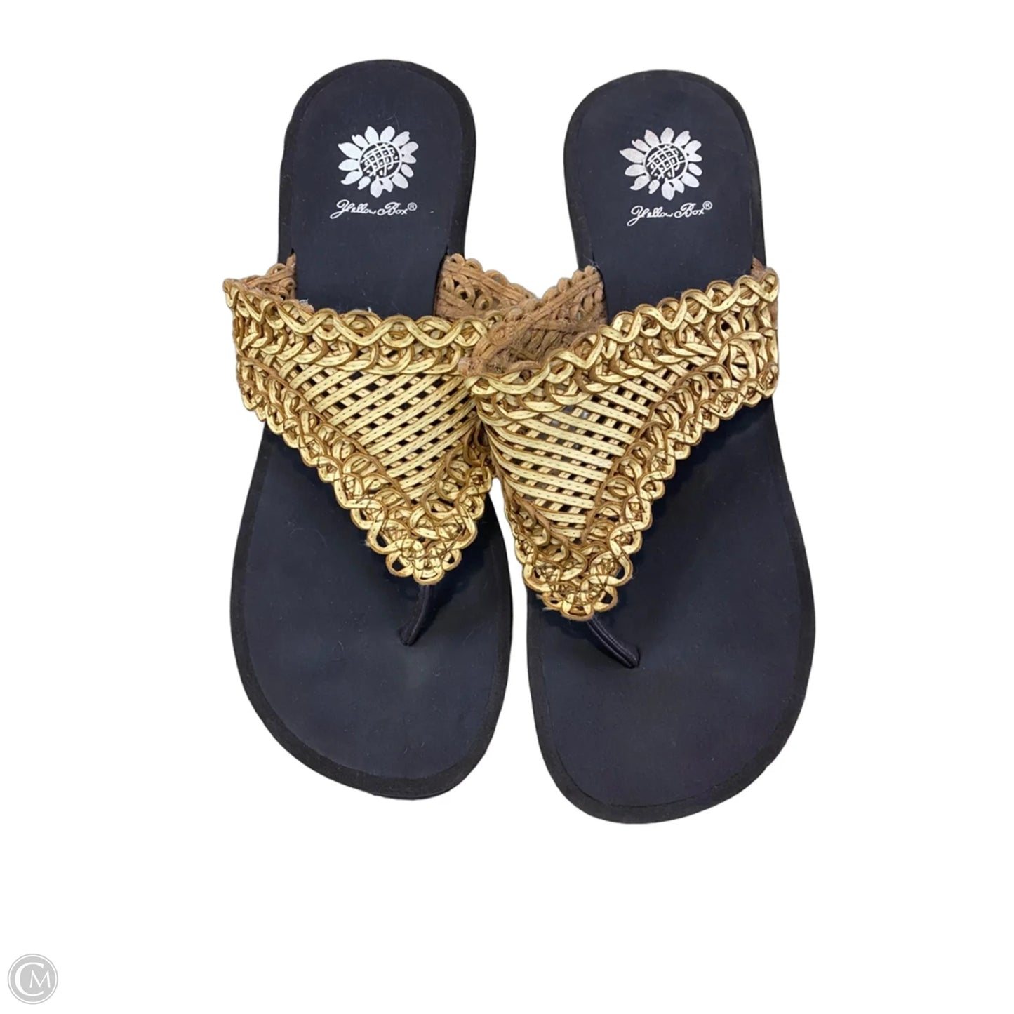 Sandals Heels Platform By Yellow Box In Brown & Yellow, Size: 10