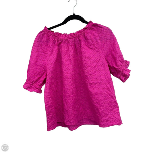 Top Short Sleeve By Loft In Pink, Size: L