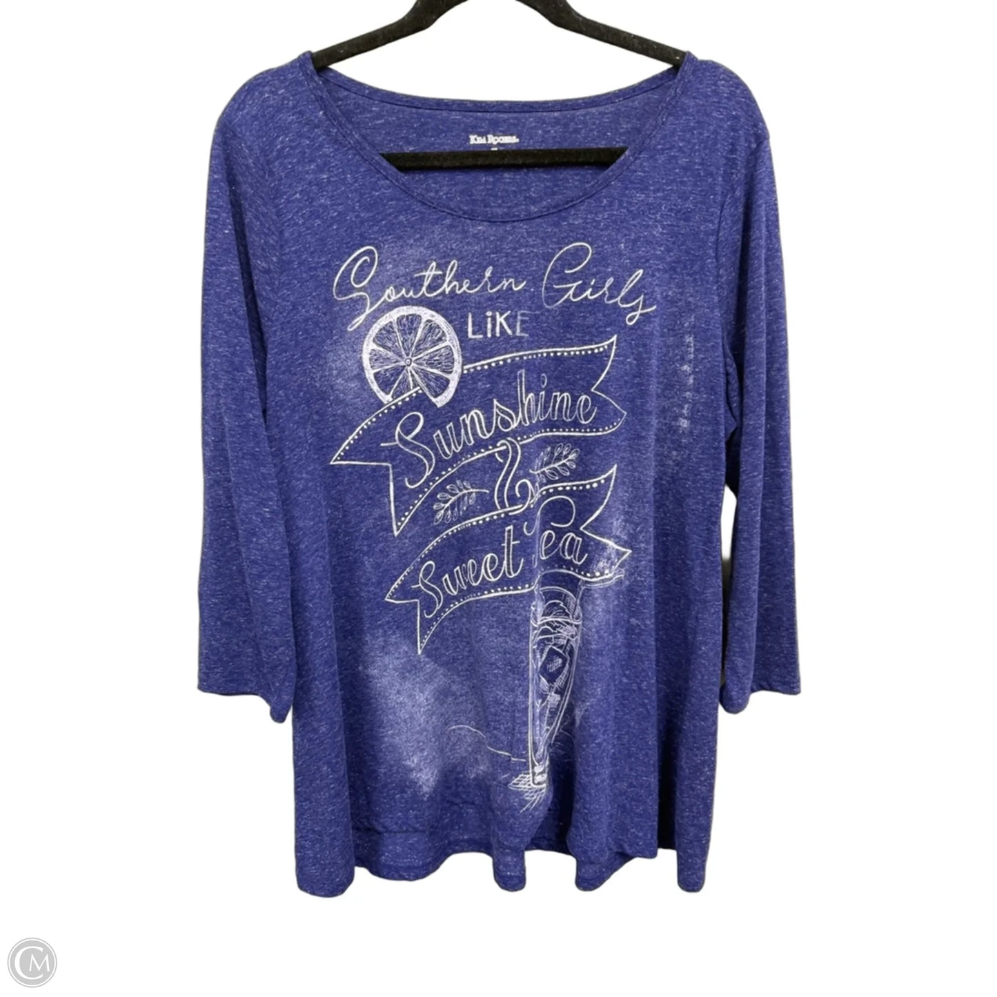 Top Long Sleeve By Kim Rogers In Purple, Size: Xl