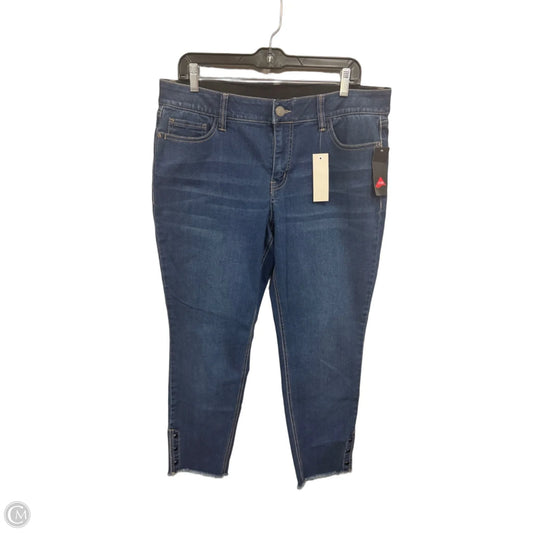 Jeans Cropped By Croft And Barrow In Blue Denim, Size: 14