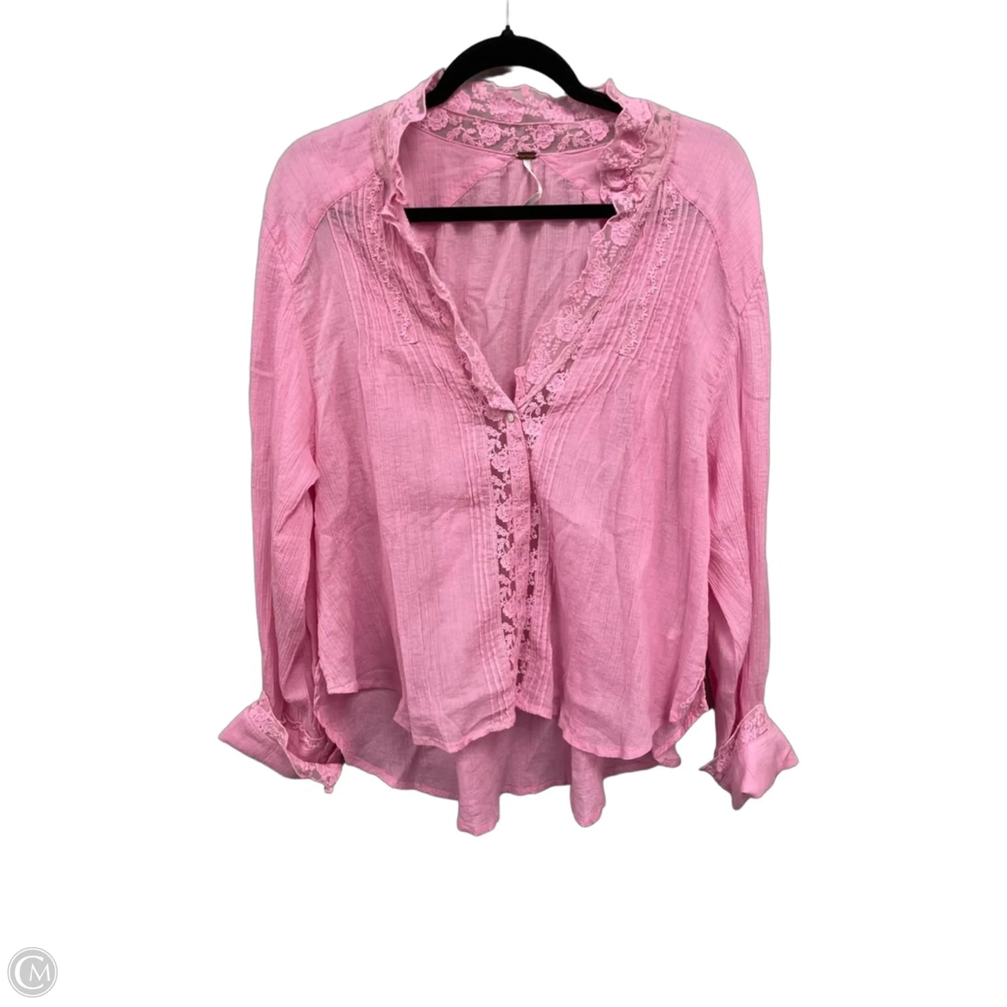 Top Long Sleeve By Free People In Pink, Size: Xl