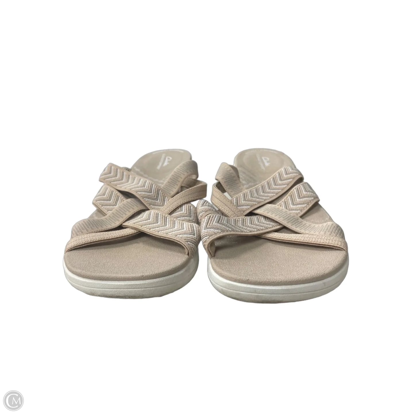 Sandals Heels Platform By Clarks In Taupe, Size: 9