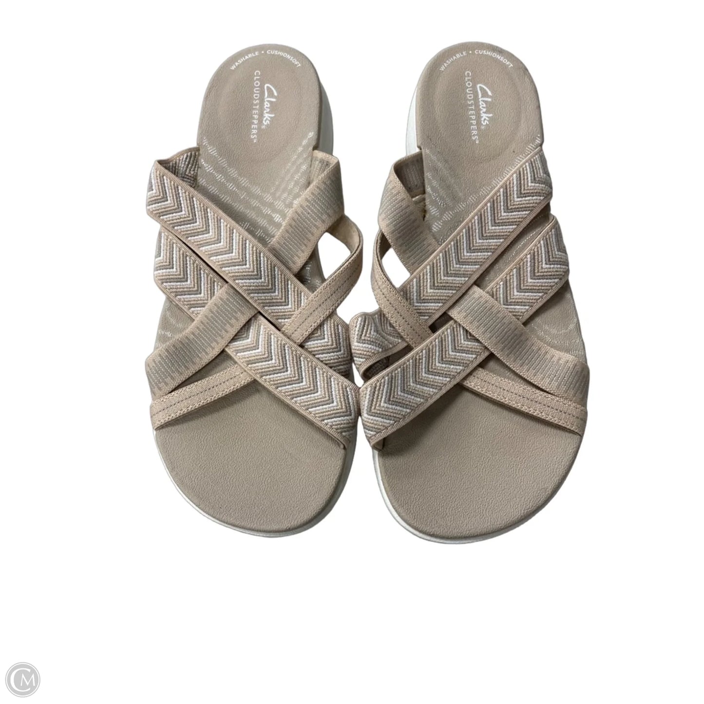 Sandals Heels Platform By Clarks In Taupe, Size: 9