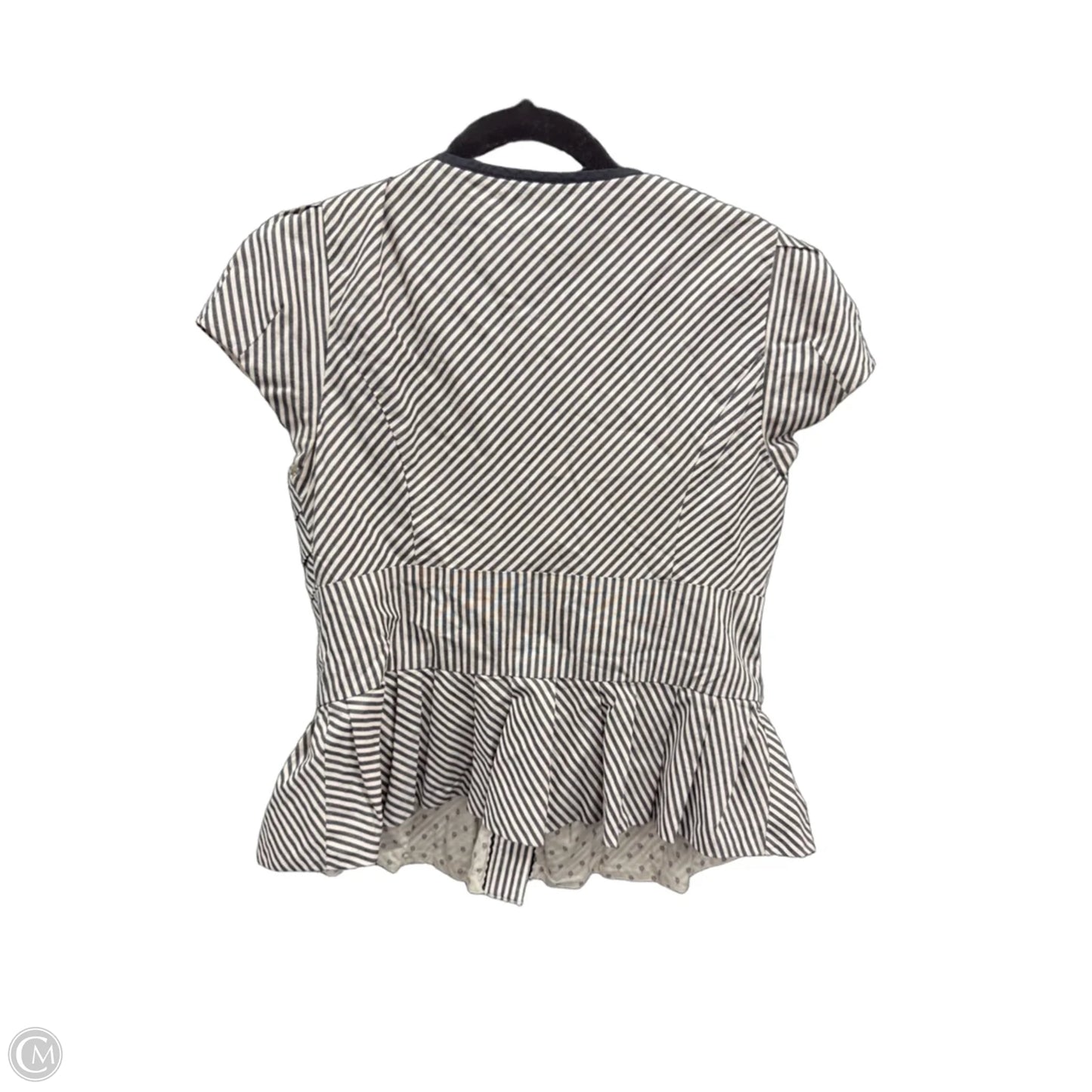 Top Short Sleeve By Clothes Mentor In Black & Cream, Size: 12
