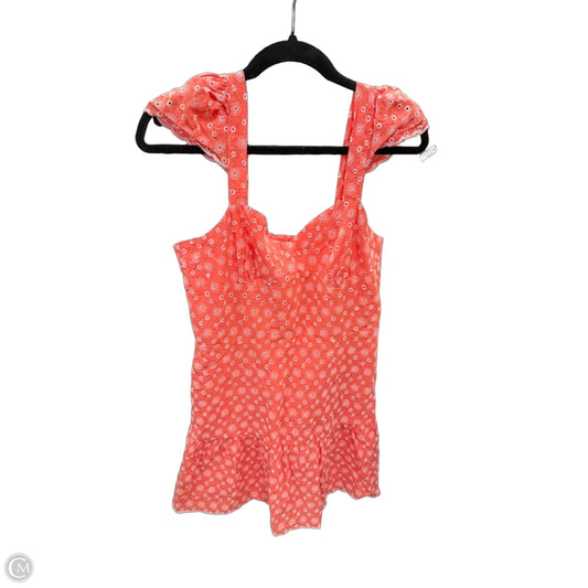 Dress Casual Short By Betsey Johnson In Orange & White, Size: L