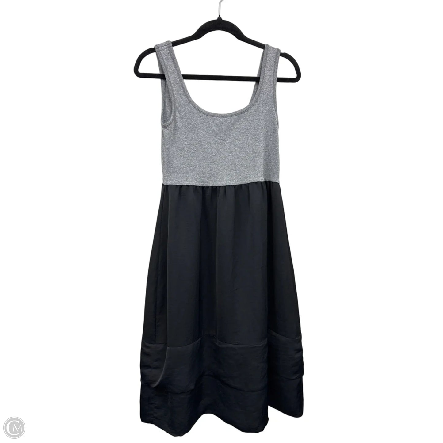 Dress Casual Midi By Massimo Dutti In Black & Grey, Size: M