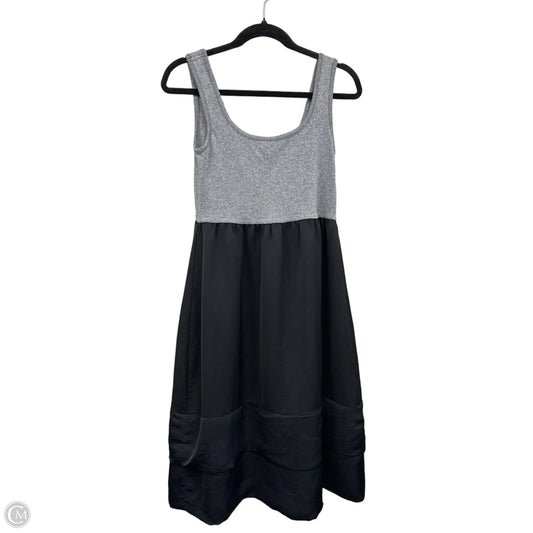 Dress Casual Midi By Massimo Dutti In Black & Grey, Size: M