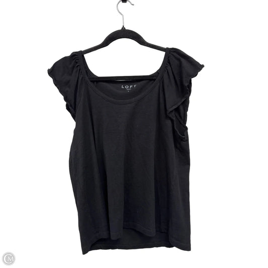 Top Short Sleeve By Loft In Black, Size: L