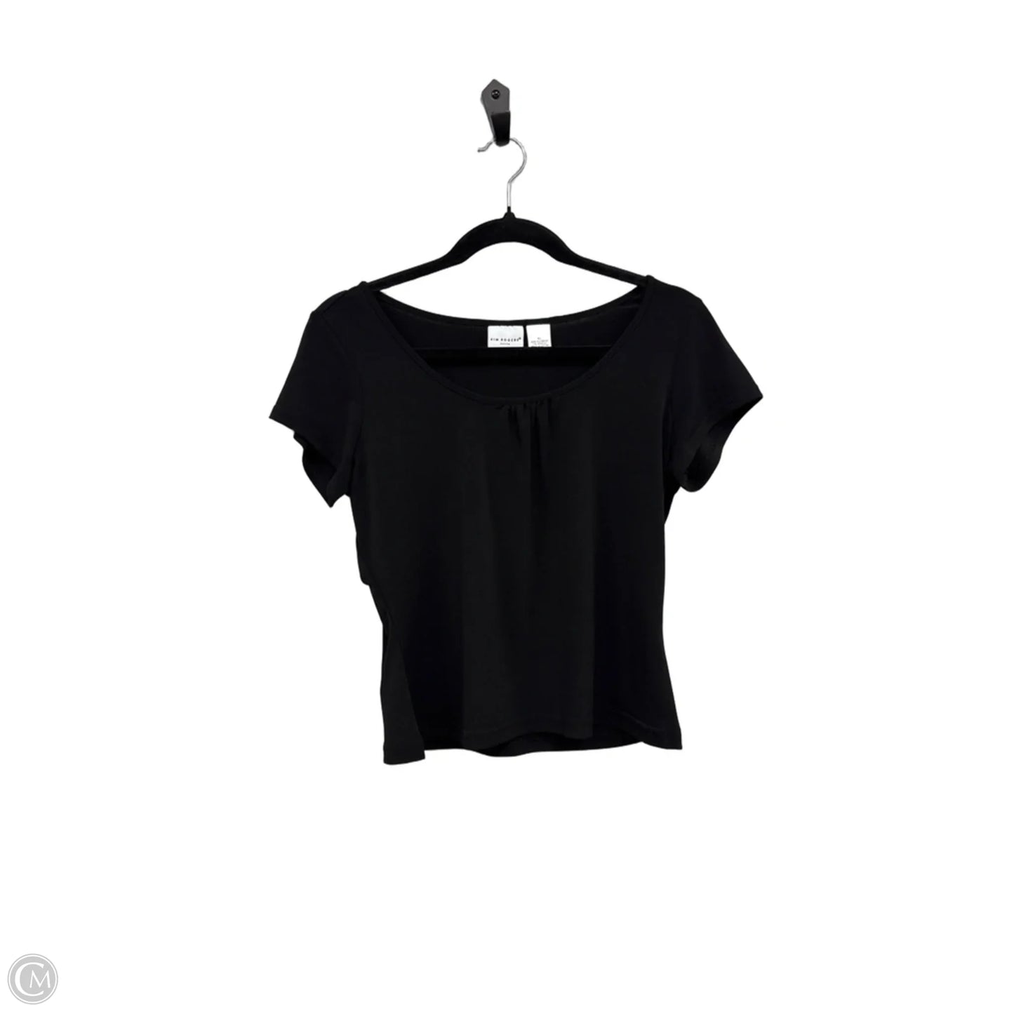 Top Short Sleeve By Kim Rogers In Black, Size: Xlp