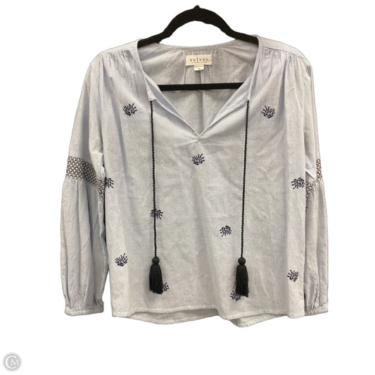 Top Long Sleeve By Velvet By Graham & Spencer In Blue, Size: Xs