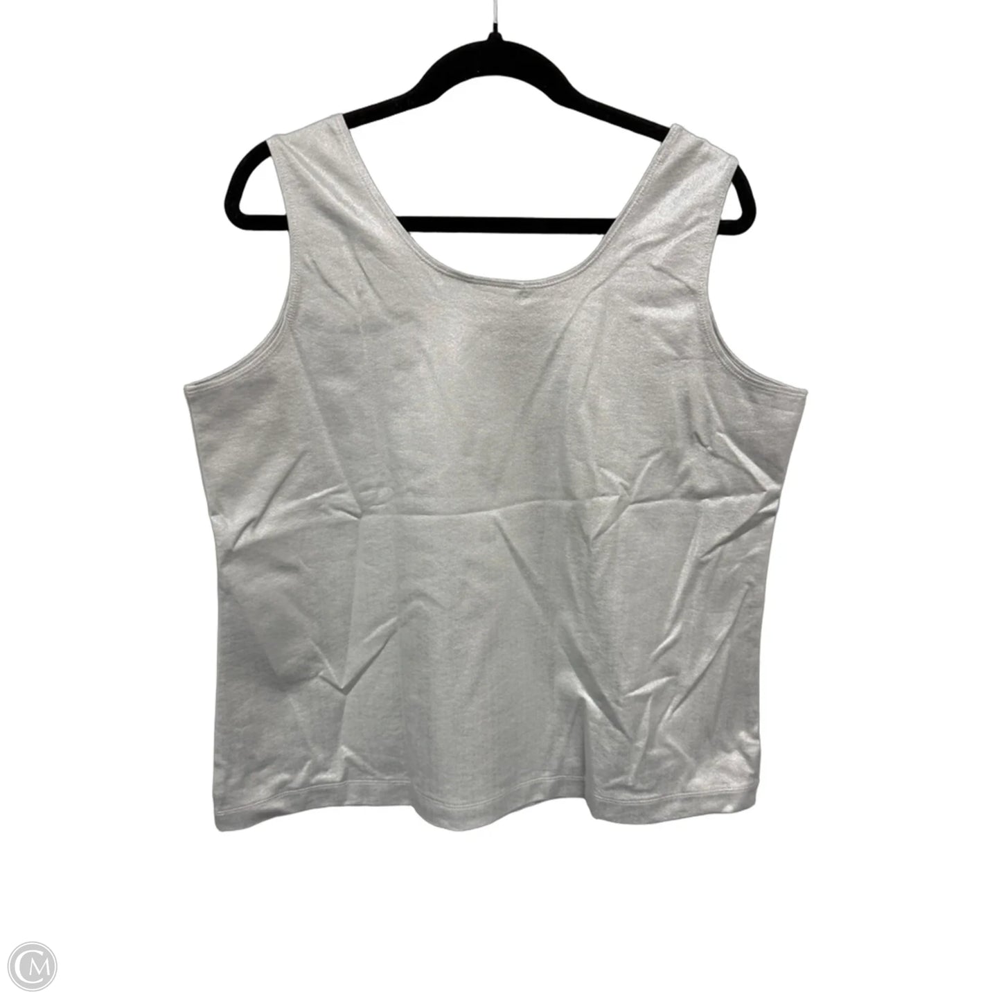 Top Sleeveless By Chicos In Silver, Size: Xl