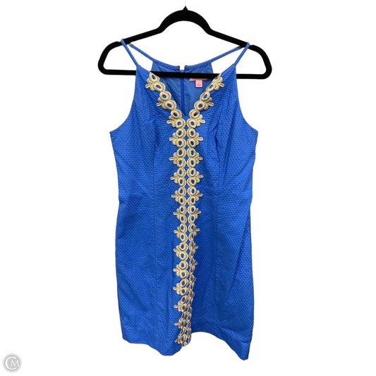 Dress Designer By Lilly Pulitzer In Blue & Gold, Size: 8