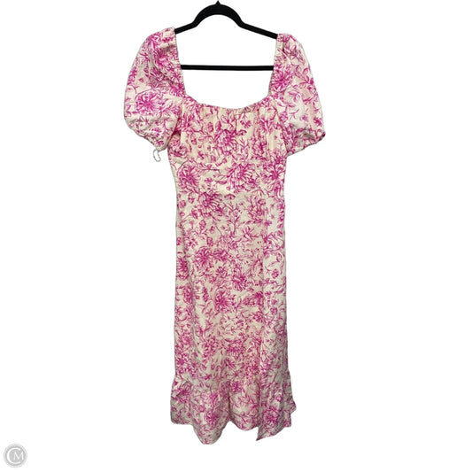 Dress Casual Maxi By London Times In Cream & Pink, Size: 10