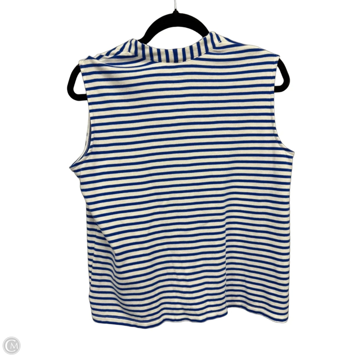 Top Sleeveless By Kim Rogers In Blue & White, Size: S