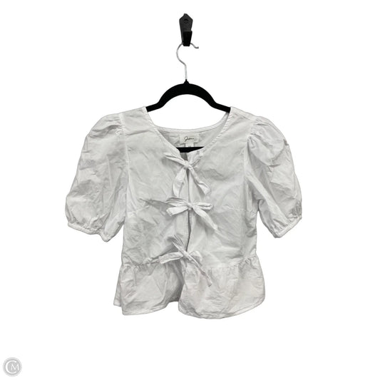 Top Short Sleeve By Japna In White, Size: M