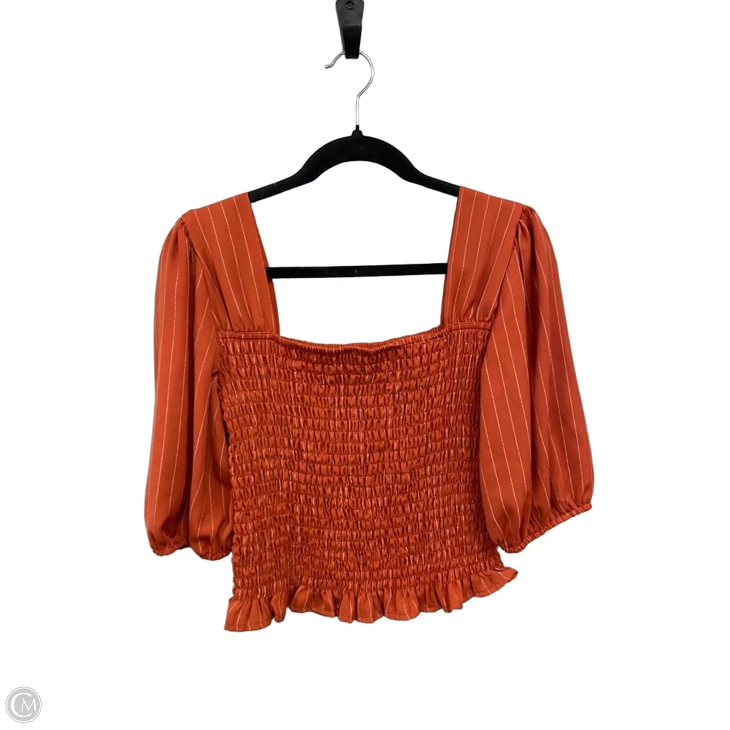 Top 3/4 Sleeve By Glam In Orange, Size: M