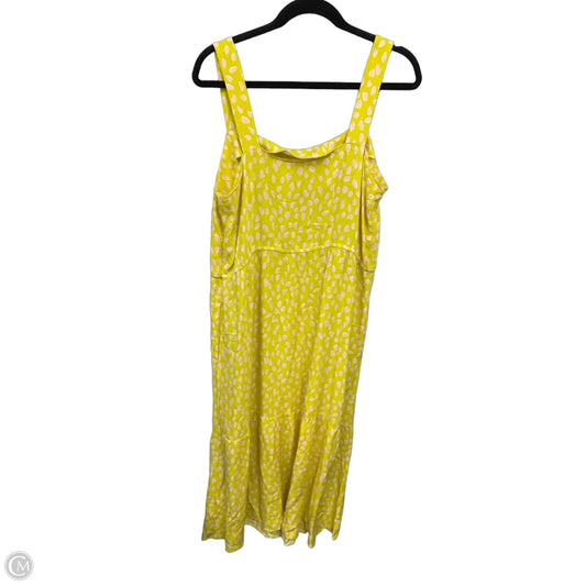 Dress Casual Maxi By Amazon Essentials In Pink & Yellow, Size: Xl