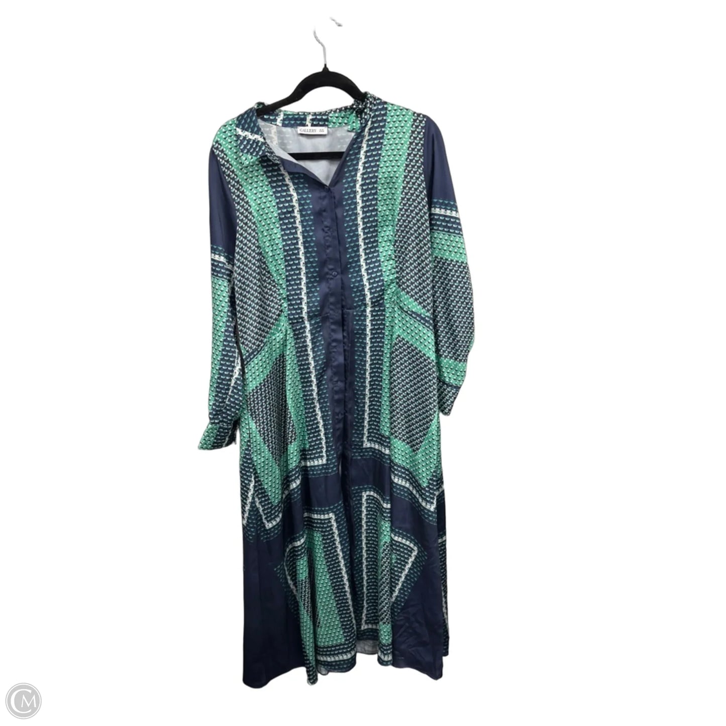 Dress Casual Maxi By Gallery In Blue & Green, Size: 14