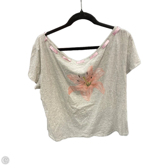 Top Short Sleeve By Hollister In Grey & Pink, Size: Xl