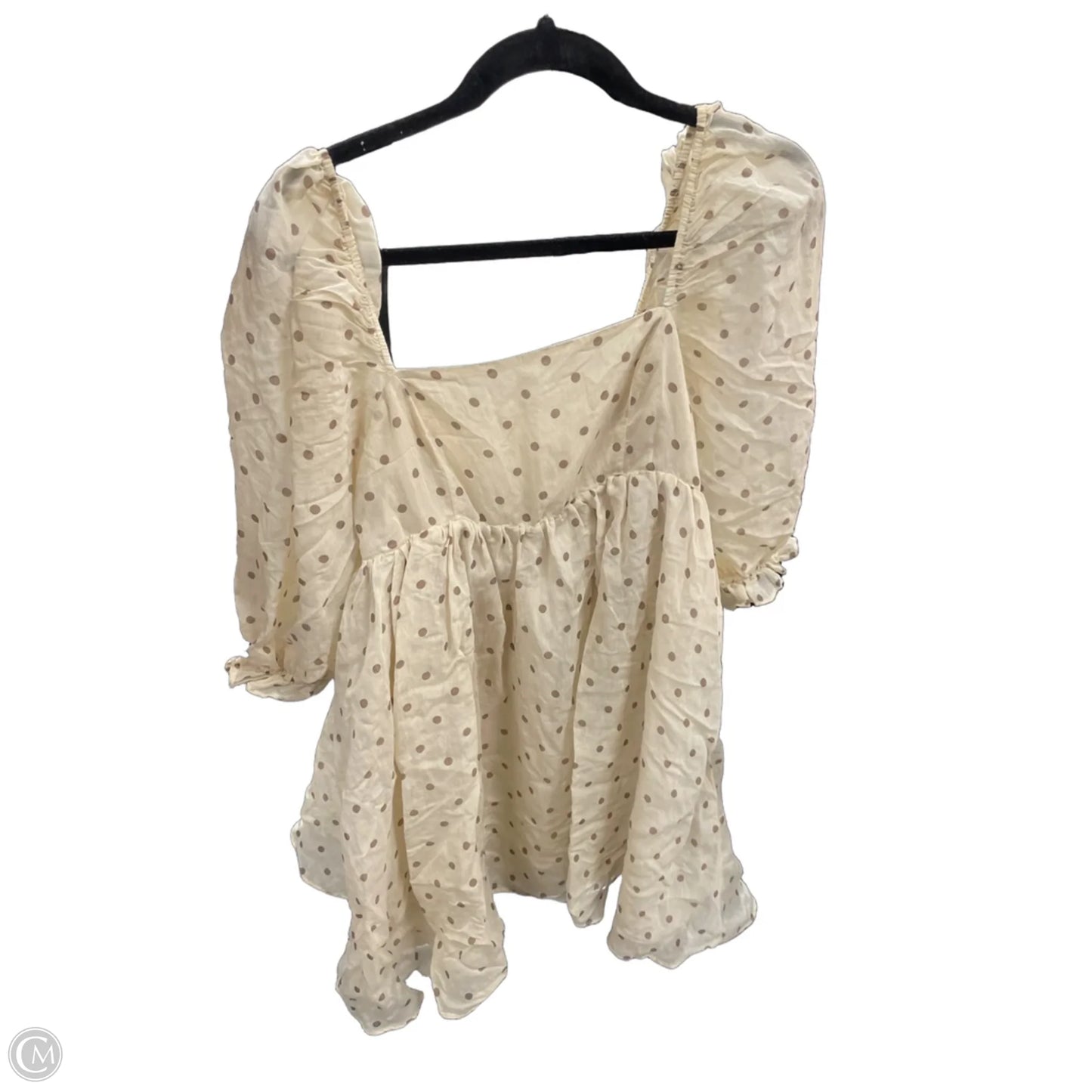 Dress Casual Short By Storia In Brown & Cream, Size: L