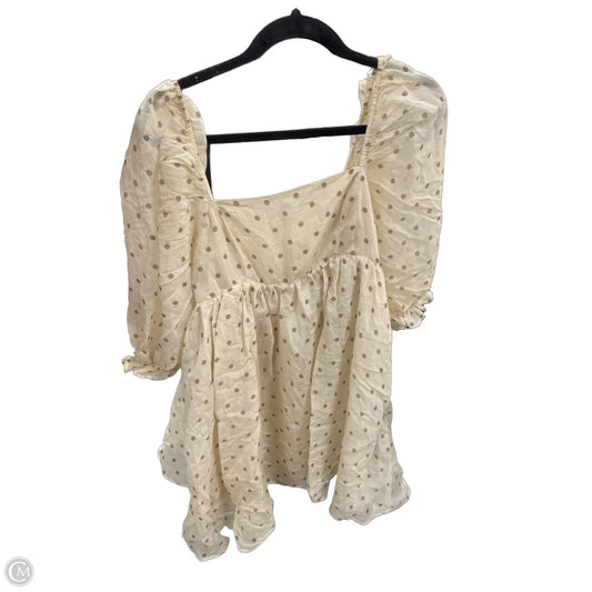 Dress Casual Short By Storia In Brown & Cream, Size: L