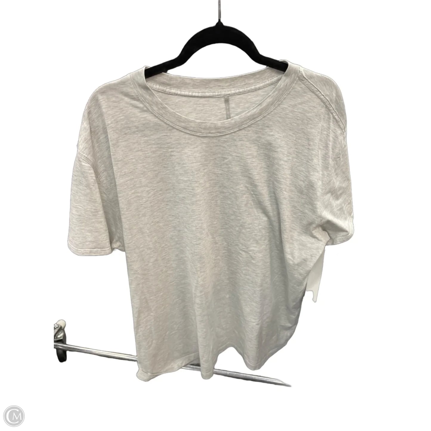 Athletic Top Short Sleeve By Lululemon In Grey, Size: Xxl
