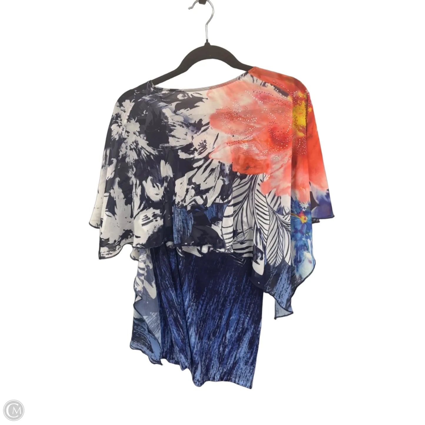 Top Short Sleeve By Avenue In Blue & Pink, Size: Xl
