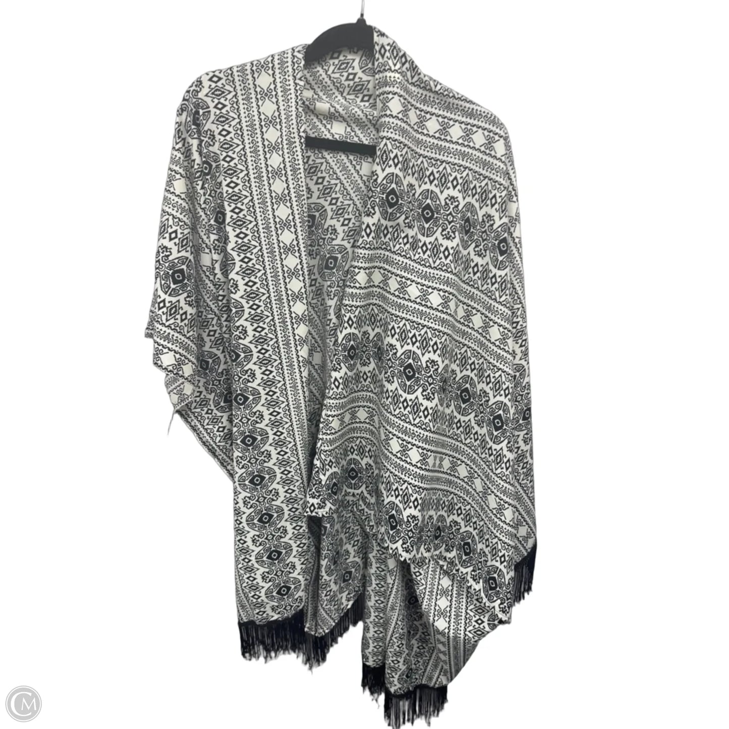 Cardigan By Avenue In Black & Cream, Size: Osfm