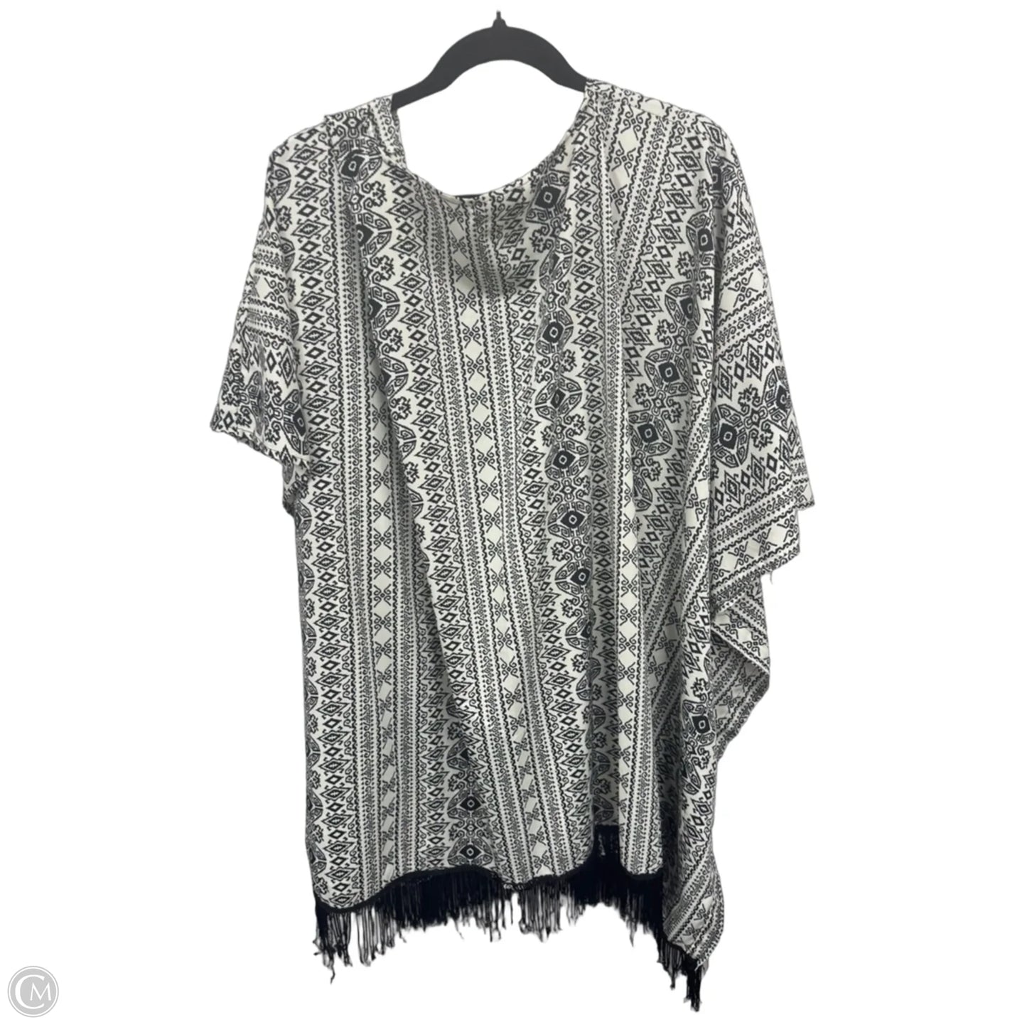 Cardigan By Avenue In Black & Cream, Size: Osfm