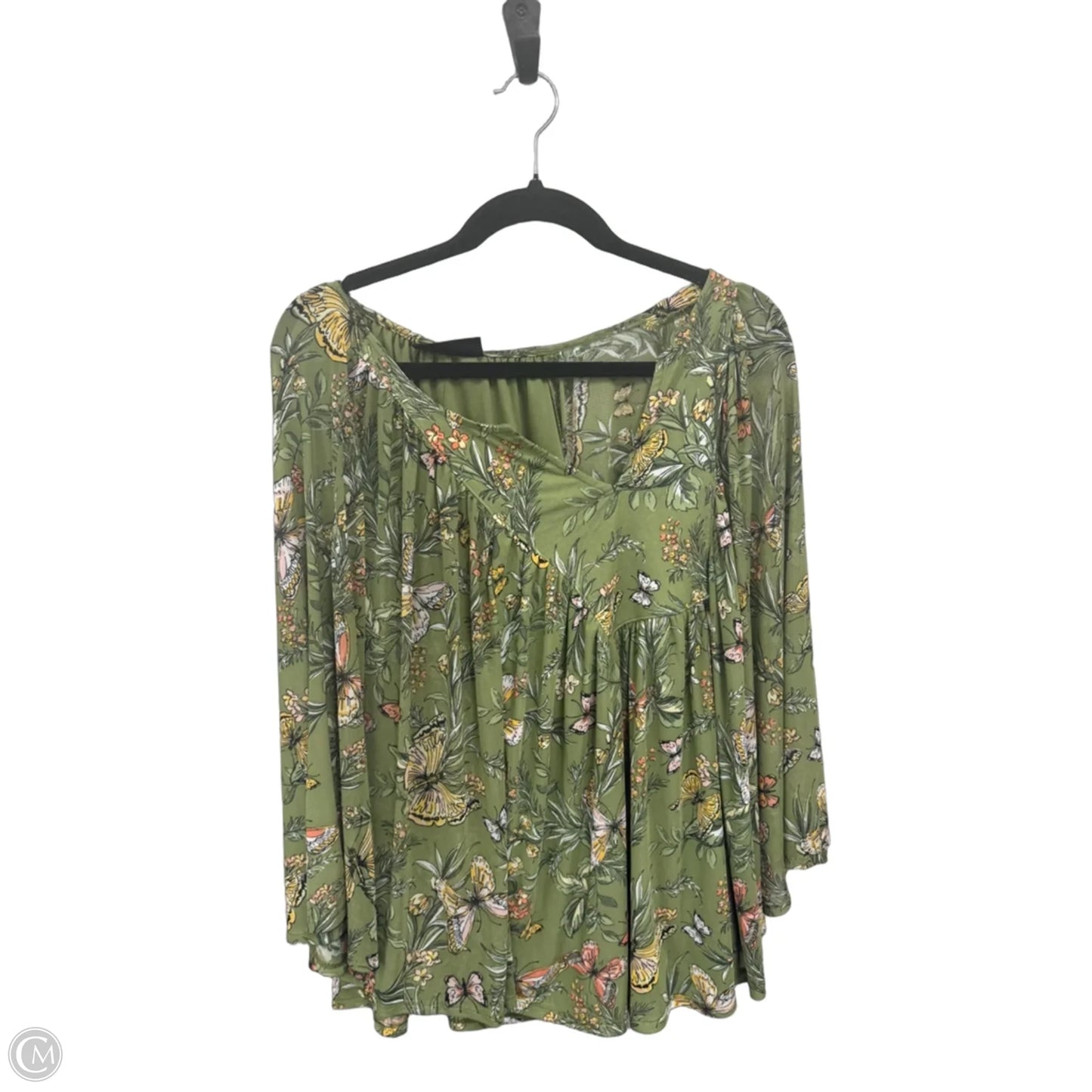 Top Long Sleeve By Lane Bryant In Green, Size: Xl