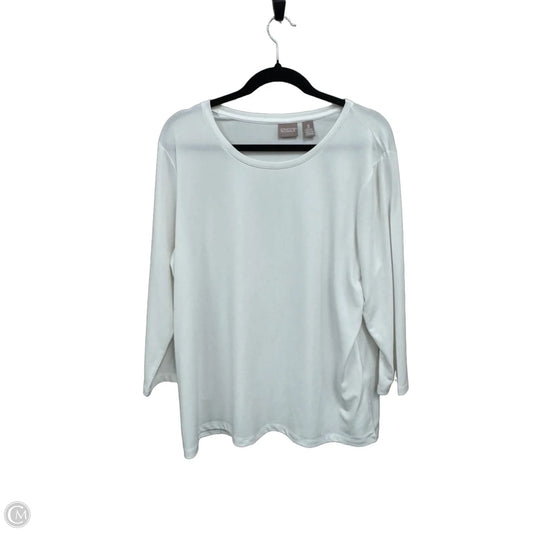 Top Long Sleeve By Chicos In White, Size: Xl