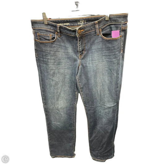 Jeans Straight By Loft In Blue Denim, Size: 14