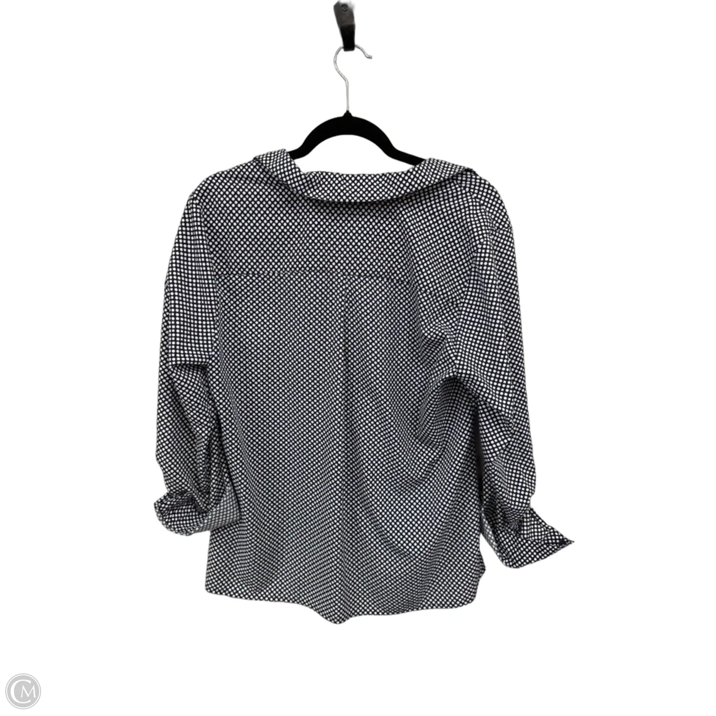 Top Long Sleeve By Kim Rogers In Blue & White, Size: L