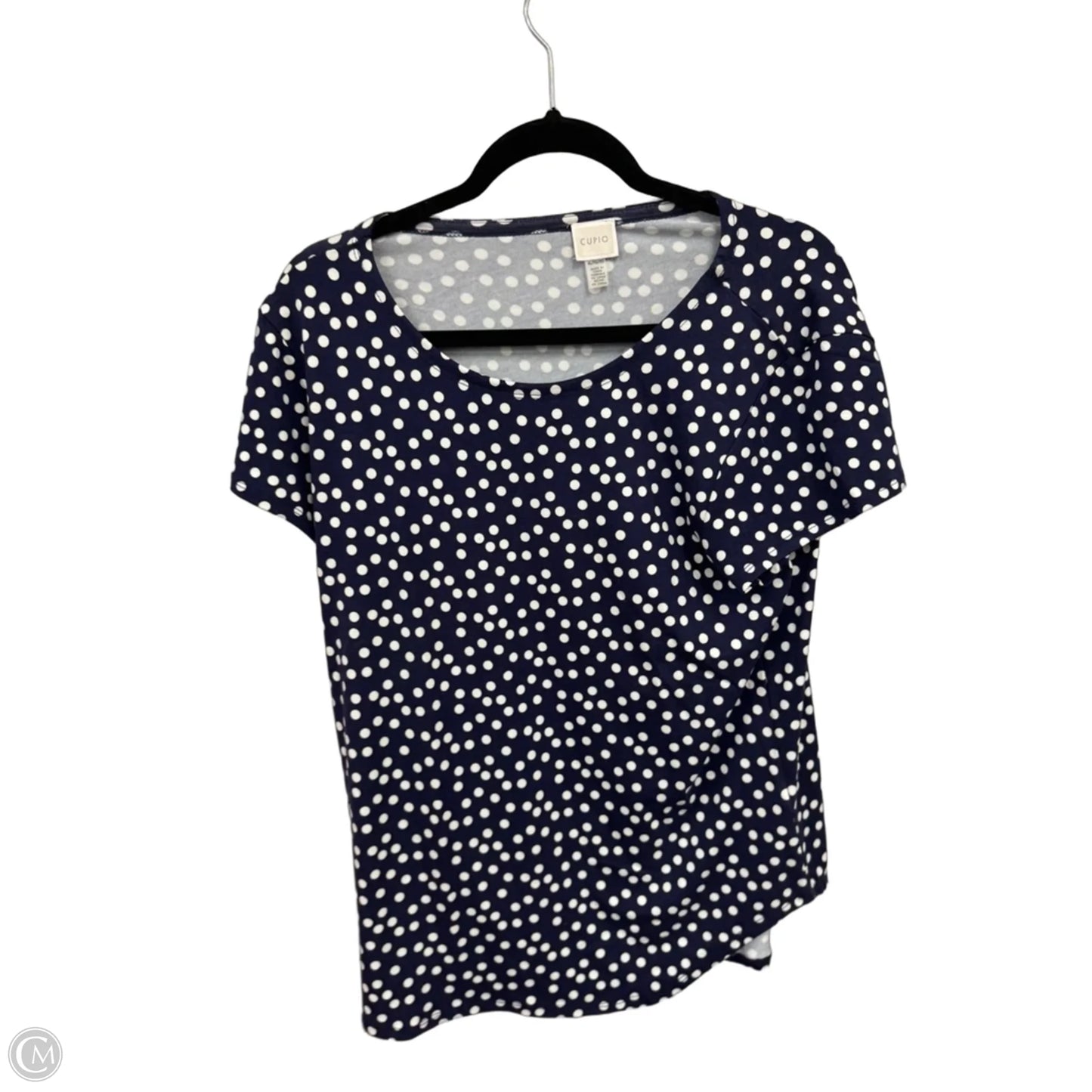 Top Short Sleeve By Cupio In Blue & White, Size: Xl