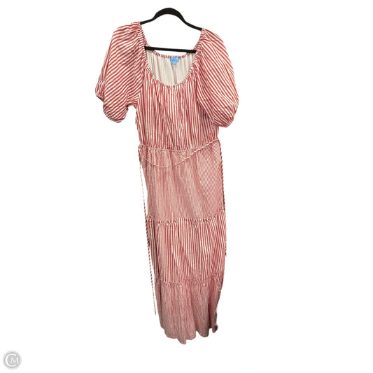 Dress Casual Maxi By Draper James In Red & White, Size: L
