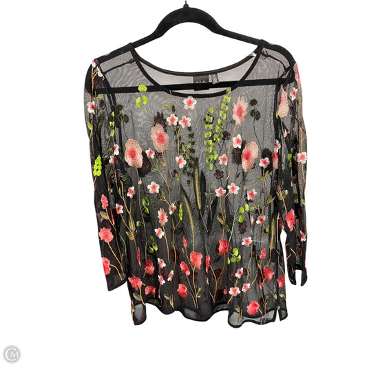 Top Short Sleeve By Rafaella In Floral Print, Size: L