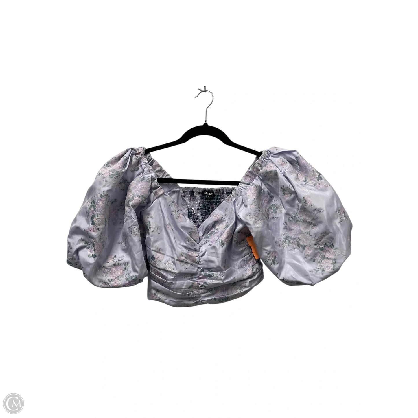 Top Short Sleeve By Express In Purple, Size: Xs
