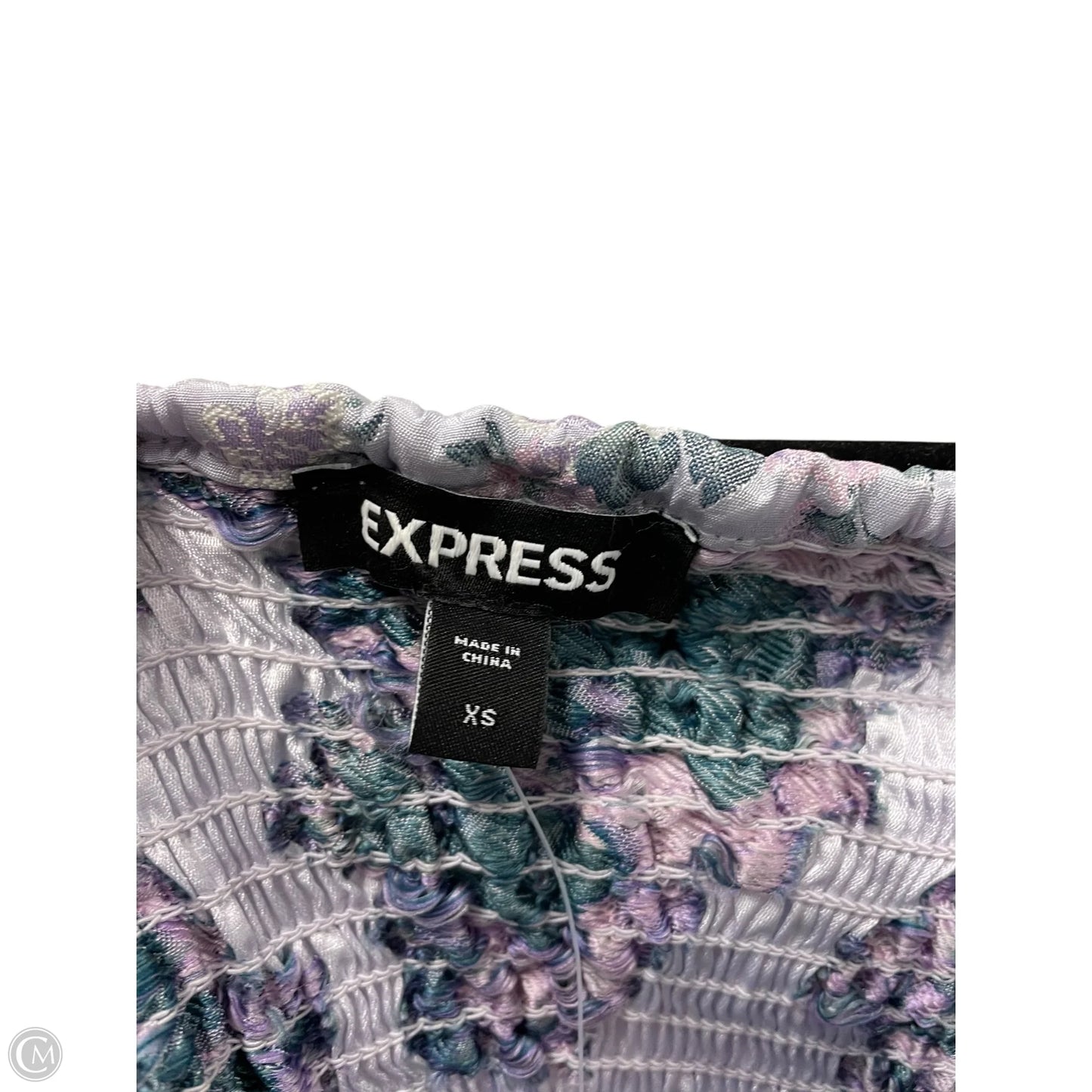 Top Short Sleeve By Express In Purple, Size: Xs