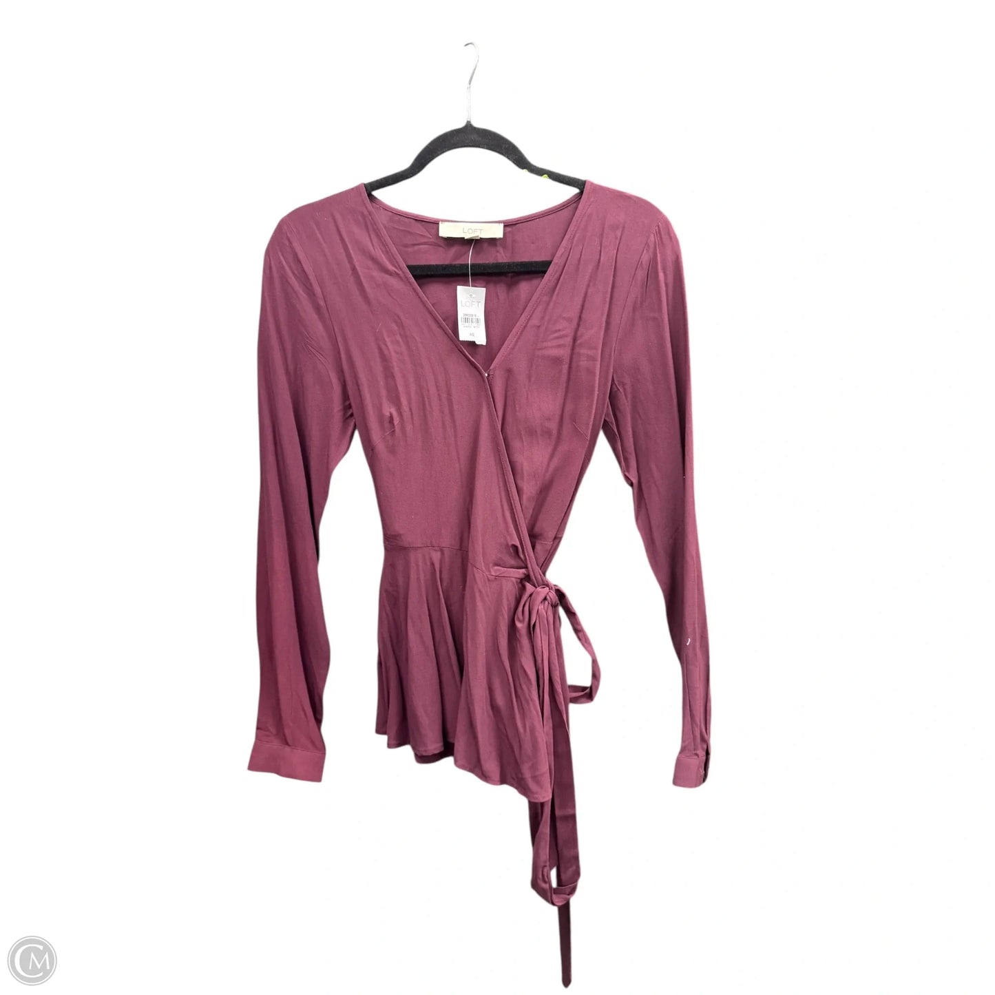 Top Long Sleeve By Loft In Maroon, Size: Xs
