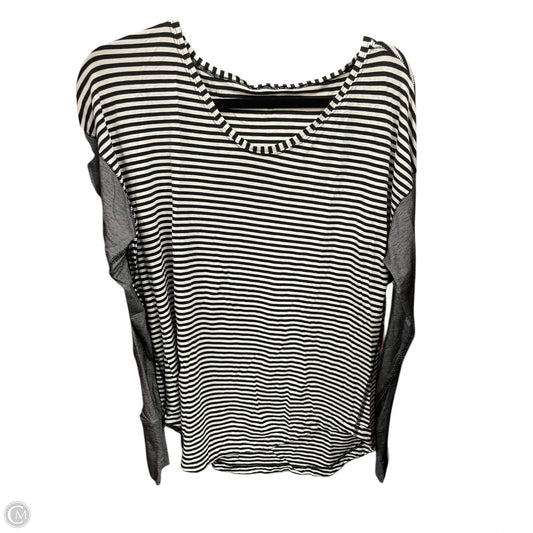 Top Long Sleeve By Lululemon In Black & White, Size: L