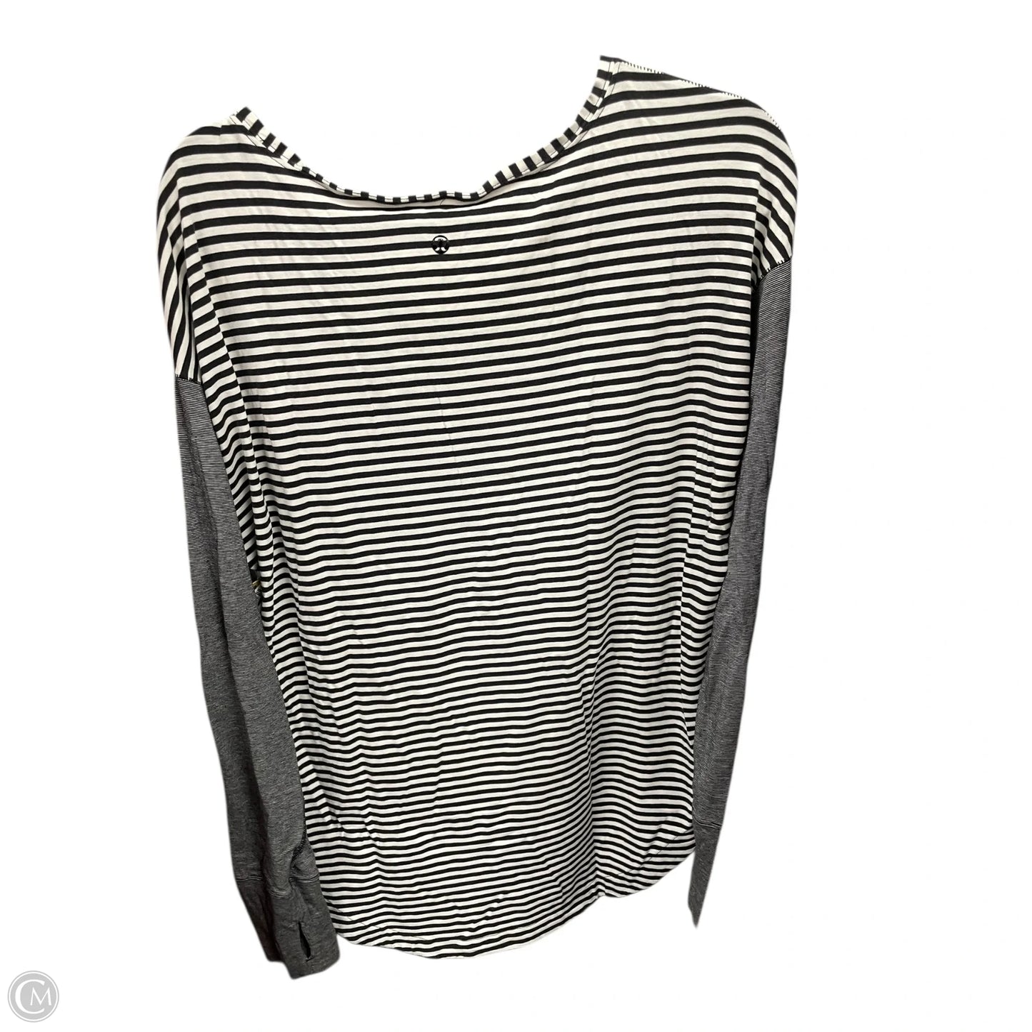 Top Long Sleeve By Lululemon In Black & White, Size: L