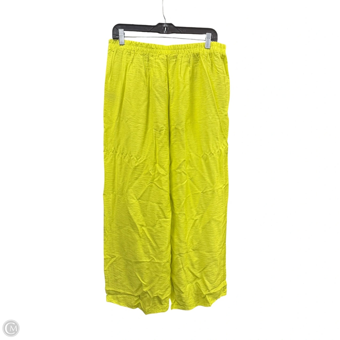 Pants Linen By Mlle Gabrielle In Chartreuse, Size: Xl